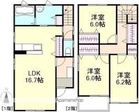 岡山県倉敷市玉島上成の賃貸テラスハウスの間取り