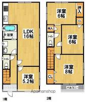 大阪府堺市東区日置荘西町5丁(一戸建)の賃貸物件の間取り