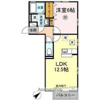 岡山県岡山市南区当新田の賃貸アパートの間取り