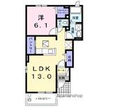 茨城県土浦市小岩田西1丁目の賃貸アパートの間取り