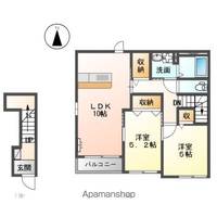 岐阜県岐阜市大菅南の賃貸アパートの間取り