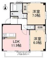 フォブールこうざいD201の間取り