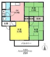ロイヤルコート屋島D・EE201の間取り