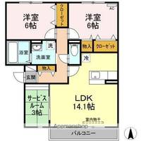 岡山県岡山市北区高柳西町の賃貸アパートの間取り