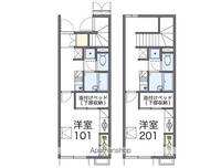 レオパレスカルミア住吉 A201の間取り