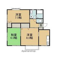 岩手県盛岡市黒石野1丁目の賃貸アパートの間取り