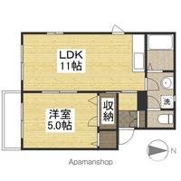 岡山県岡山市中区高屋の賃貸アパートの間取り