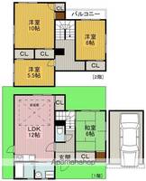 大阪府豊中市上野東1丁目(一戸建)の賃貸物件の間取り