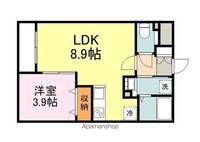 広島県福山市引野町1丁目の賃貸マンションの間取り