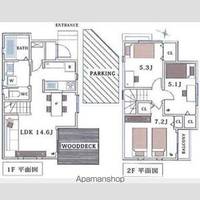 東京都世田谷区上用賀4丁目(一戸建)の賃貸物件戸建ての間取り