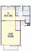 岡山県岡山市北区平野の賃貸アパートの間取り