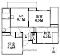 岡山県倉敷市玉島長尾の賃貸マンションの間取り