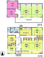福島県いわき市平南白土字八ツ坂(一戸建)の賃貸物件の間取り