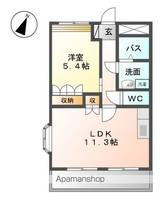 愛知県清須市寺野花笠の賃貸アパートの間取り
