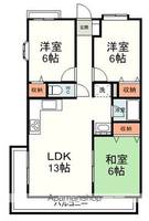 ドミール平和205の間取り