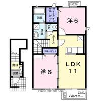 茨城県神栖市柳川の賃貸アパートの間取り