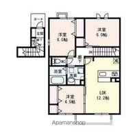 滋賀県大津市大萱5丁目の賃貸アパートの間取り