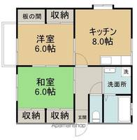 スカイハイツ B棟202の間取り