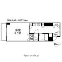 岡山県岡山市北区津島京町3丁目の賃貸マンションの間取り