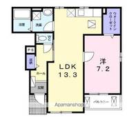 岡山県倉敷市真備町川辺の賃貸アパートの間取り