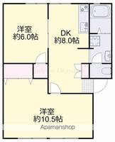 岡山県備前市大内の賃貸アパートの間取り