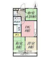 埼玉県三郷市早稲田2丁目の賃貸マンションの間取り