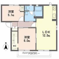 福島県福島市笹谷字谷地前の賃貸アパートの間取り