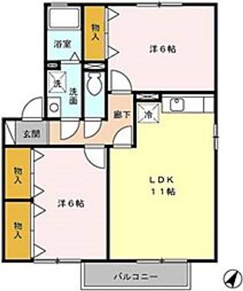 ウール クロッシェB棟の間取り