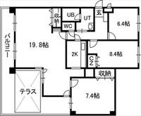 アルファスクエア円山01003の間取り
