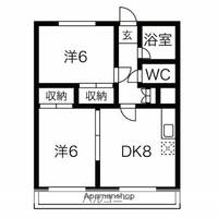 北海道札幌市清田区北野二条1丁目の賃貸マンションの間取り