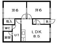 北海道札幌市清田区清田一条4丁目の賃貸アパートの間取り