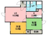 北海道札幌市手稲区新発寒六条9丁目の賃貸アパートの間取り