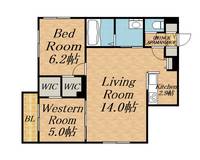 エフュート二十四軒101の間取り