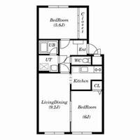 トライアングルコート102号室の間取り