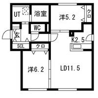 北海道札幌市東区北三十二条東1丁目の賃貸マンションの間取り