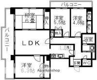 宮城県仙台市青葉区台原1丁目の賃貸マンションの間取り