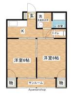 秋田県横手市朝日が丘3丁目の賃貸アパートの間取り
