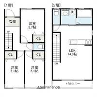 群馬県前橋市六供町2丁目(一戸建)の賃貸物件戸建ての間取り