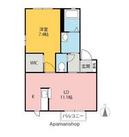 群馬県前橋市端気町の賃貸アパートの間取り