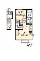 ベルサイズフラット鶴瀬202号室の間取り