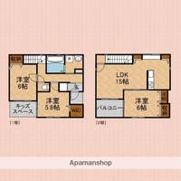 埼玉県ふじみ野市北野2丁目(一戸建)の賃貸物件の間取り