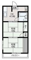 宝栄ハイツ205の間取り