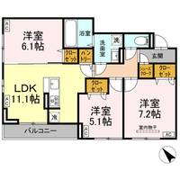 DーROOM都賀2丁目IIーA棟の間取り