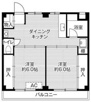 ビレッジハウス鎌ヶ谷3号棟0103の間取り