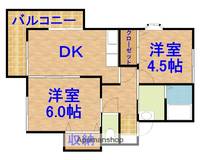 グリュックⅠ101の間取り