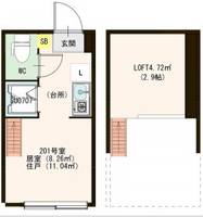 東京都品川区大井6丁目の賃貸アパートの間取り