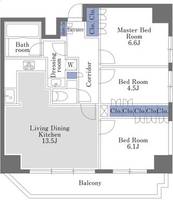 ドゥーエ日本橋0605の間取り