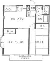 東京都三鷹市下連雀3丁目の賃貸アパートの間取り