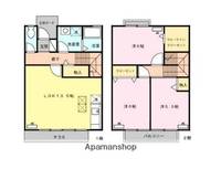 東京都三鷹市野崎4丁目の賃貸テラスハウスの間取り