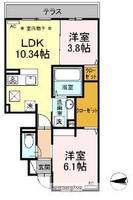 東京都小金井市本町4丁目の賃貸アパートの間取り